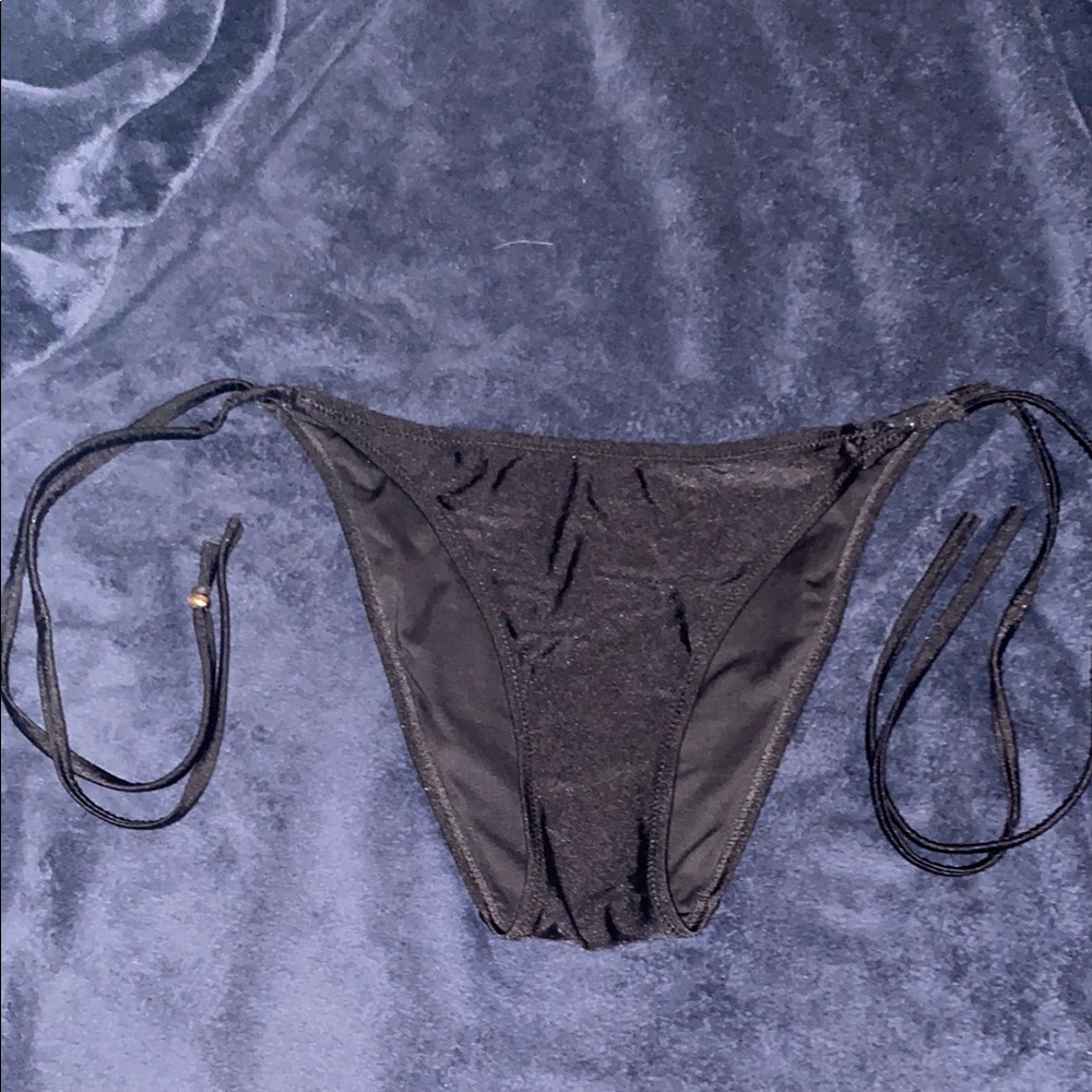 Elegant Black Tie-Side Bikini Bottom